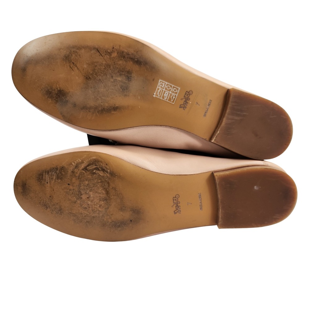 COACH Helena Beige‎ Shearling Chain Detail Loafers Womens  Luxury Flats Size 7 - Picture 3 of 10